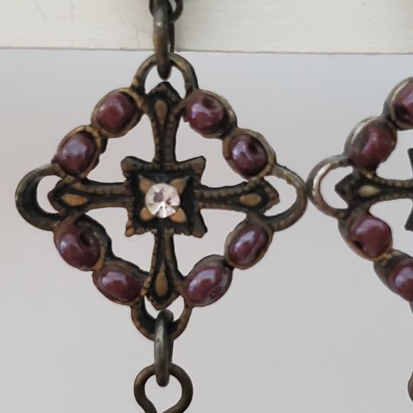 Purple stone drop earrings - Picture 4 of 8